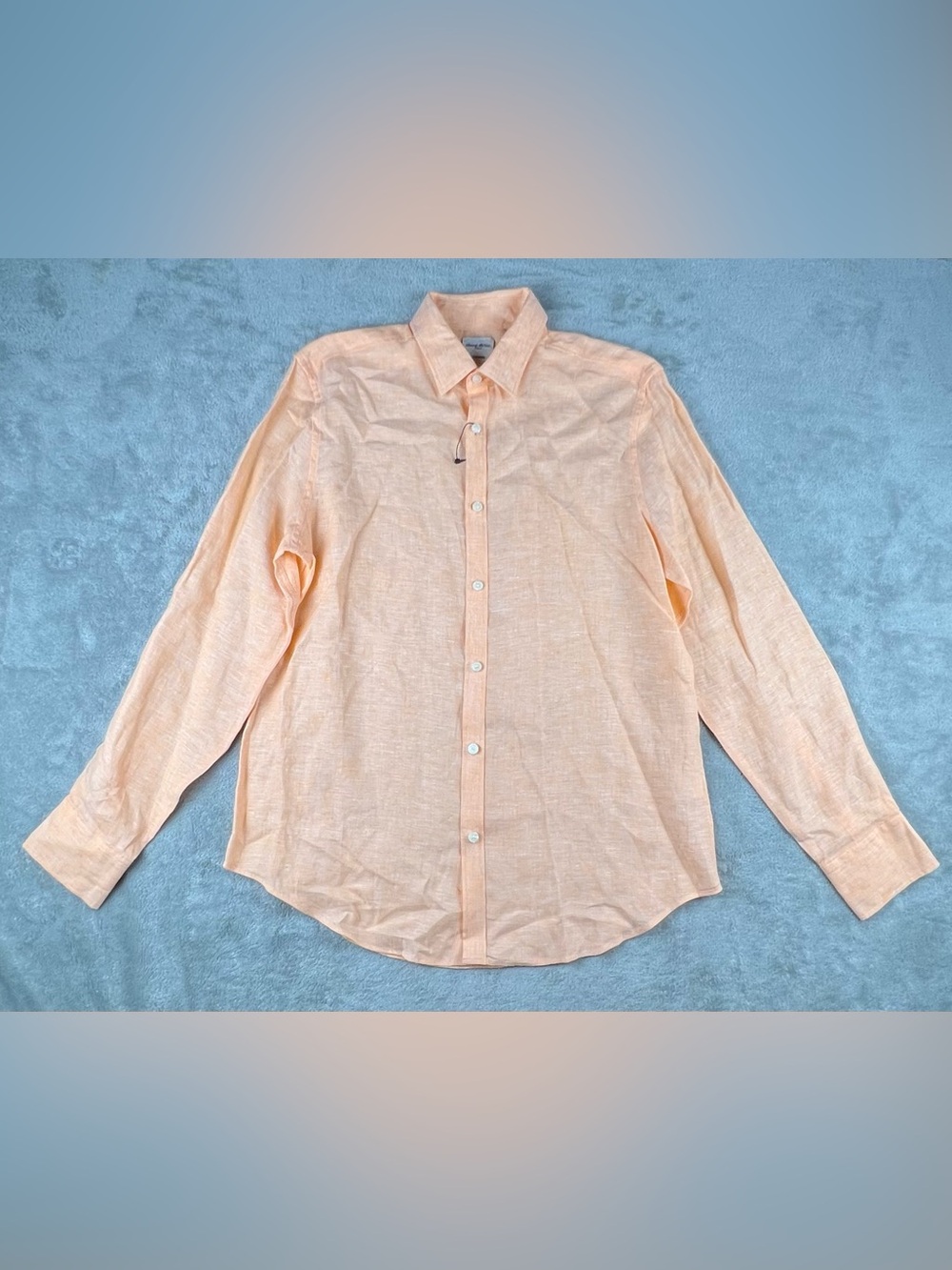Murano Baird McNutt Linen Shirt Men's Size M Long Sleeve Orange Button Up Casual